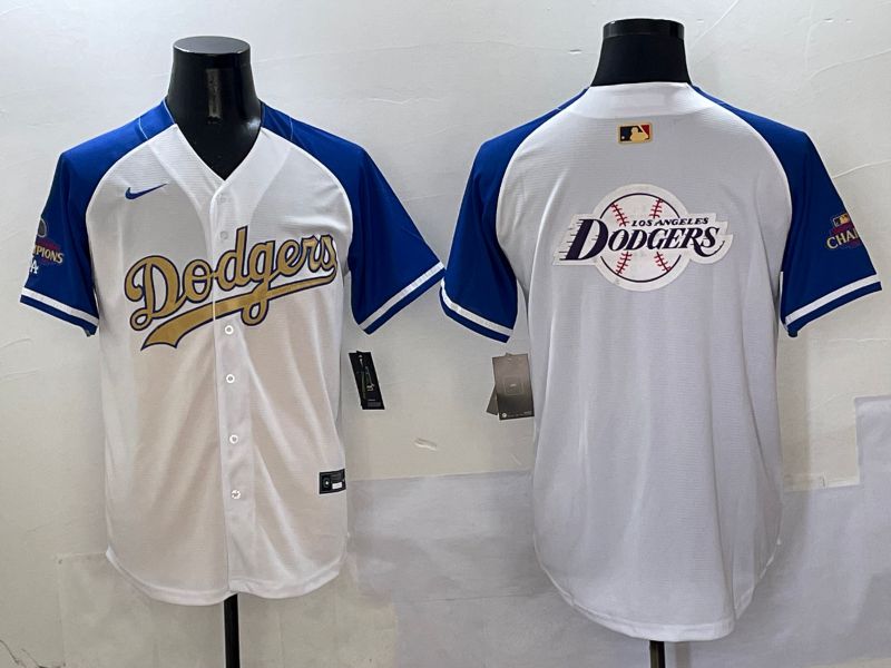Men Los Angeles Dodgers Blank White Blue Gold Game Nike 2025 MLB Jersey style 42932->los angeles dodgers->MLB Jersey